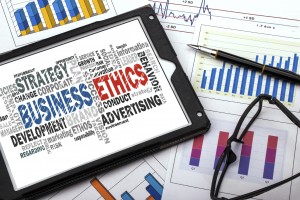 business ethics word cloud with related tags